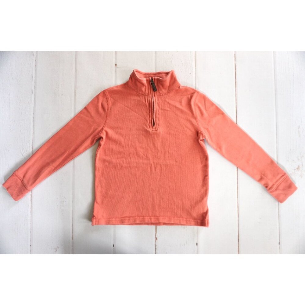 Crewcuts Orange Long Sleeve Half Zip Cotton Popover Sweatshirt - Size S (6-7) - Picture 2 of 9